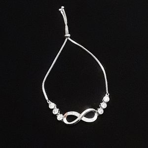 New Sterling Silver Endless Love Infinity Bracelet